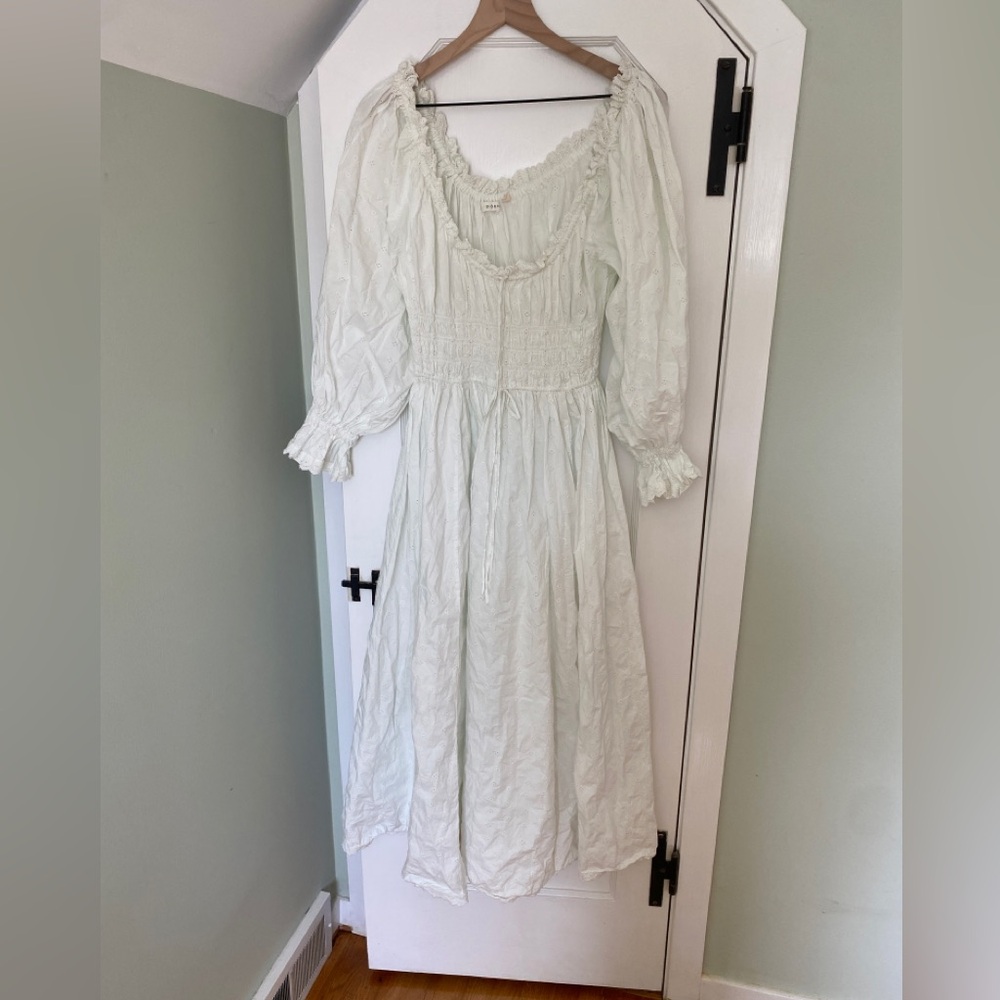 Isolde shirred broderie anglaise cotton